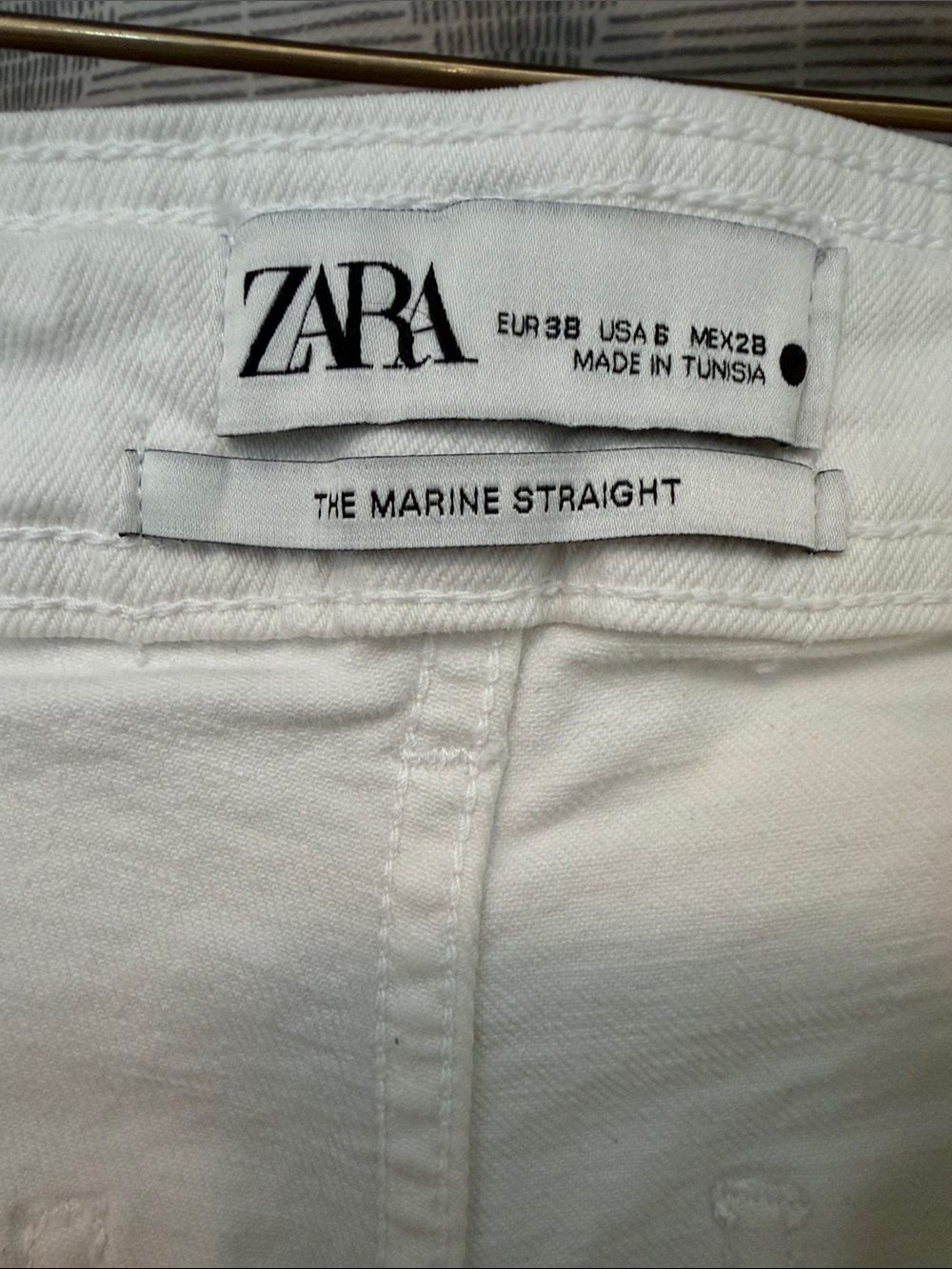 Zara Marine Straight Jeans - White NO STAINS - Size 6 - Picture 6 of 6